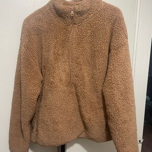 Cozy Tan Sherpa Pullover